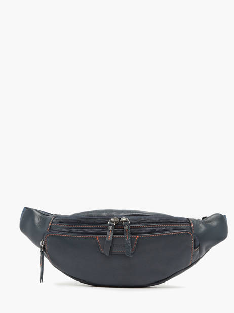 Sac Banane Foulonné Cuir Etrier Bleu foulonne EFOU722M